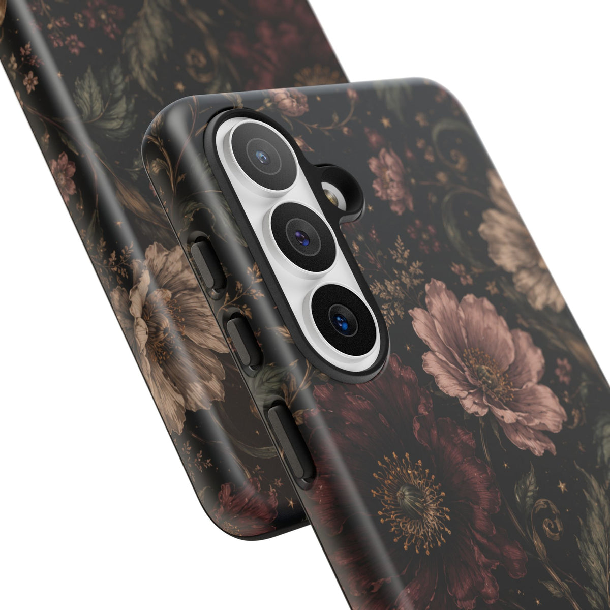Floral Phone Case — Vintage Dark Botanical Protective Cover