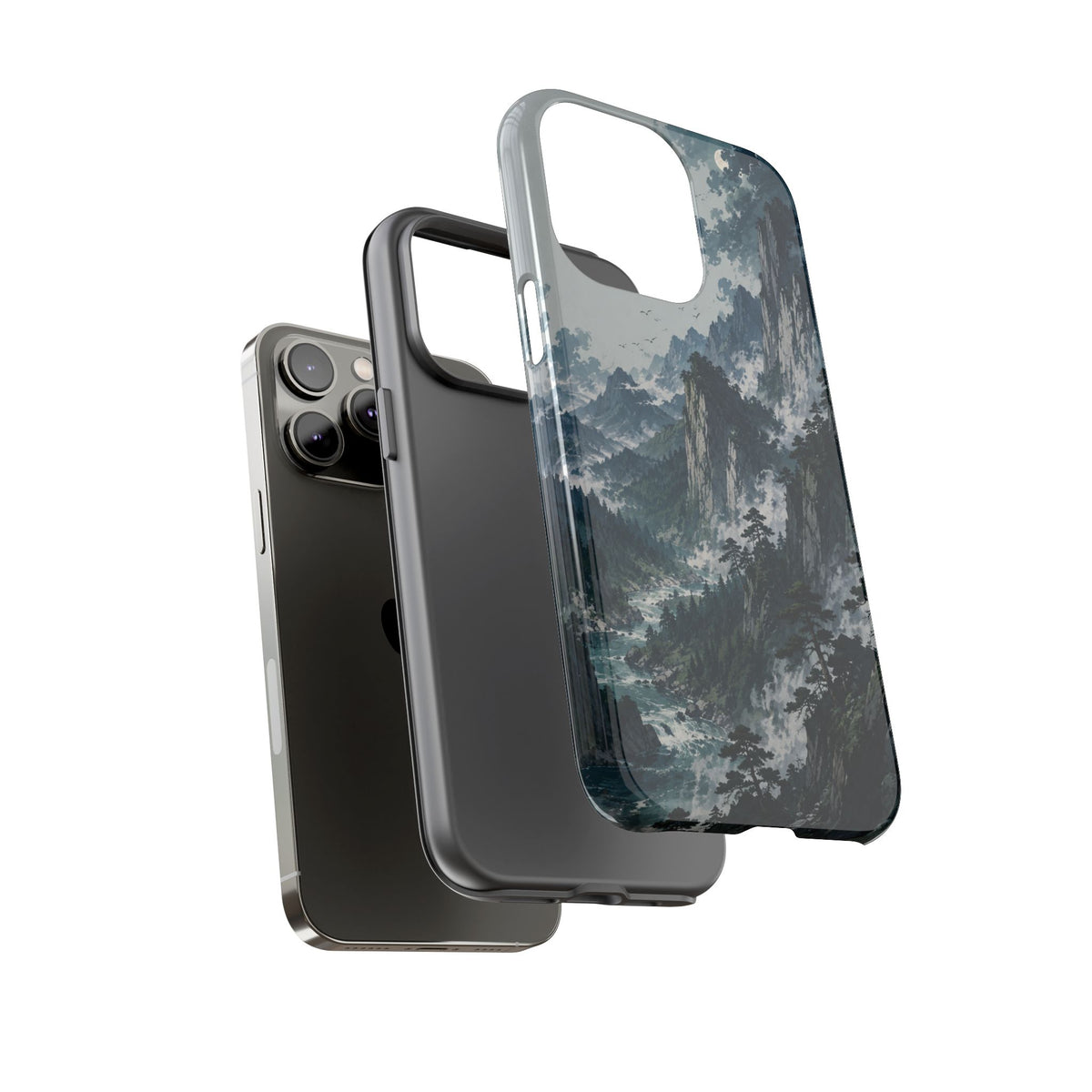 Mountain Landscape Phone Case — Misty Peaks Protective Tough Case