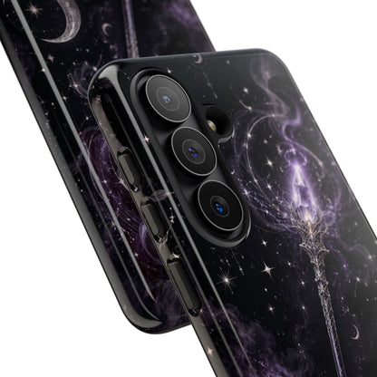 Celestial Magic Wand Phone Case — Mystic Moon & Stars Galaxy Tough Case