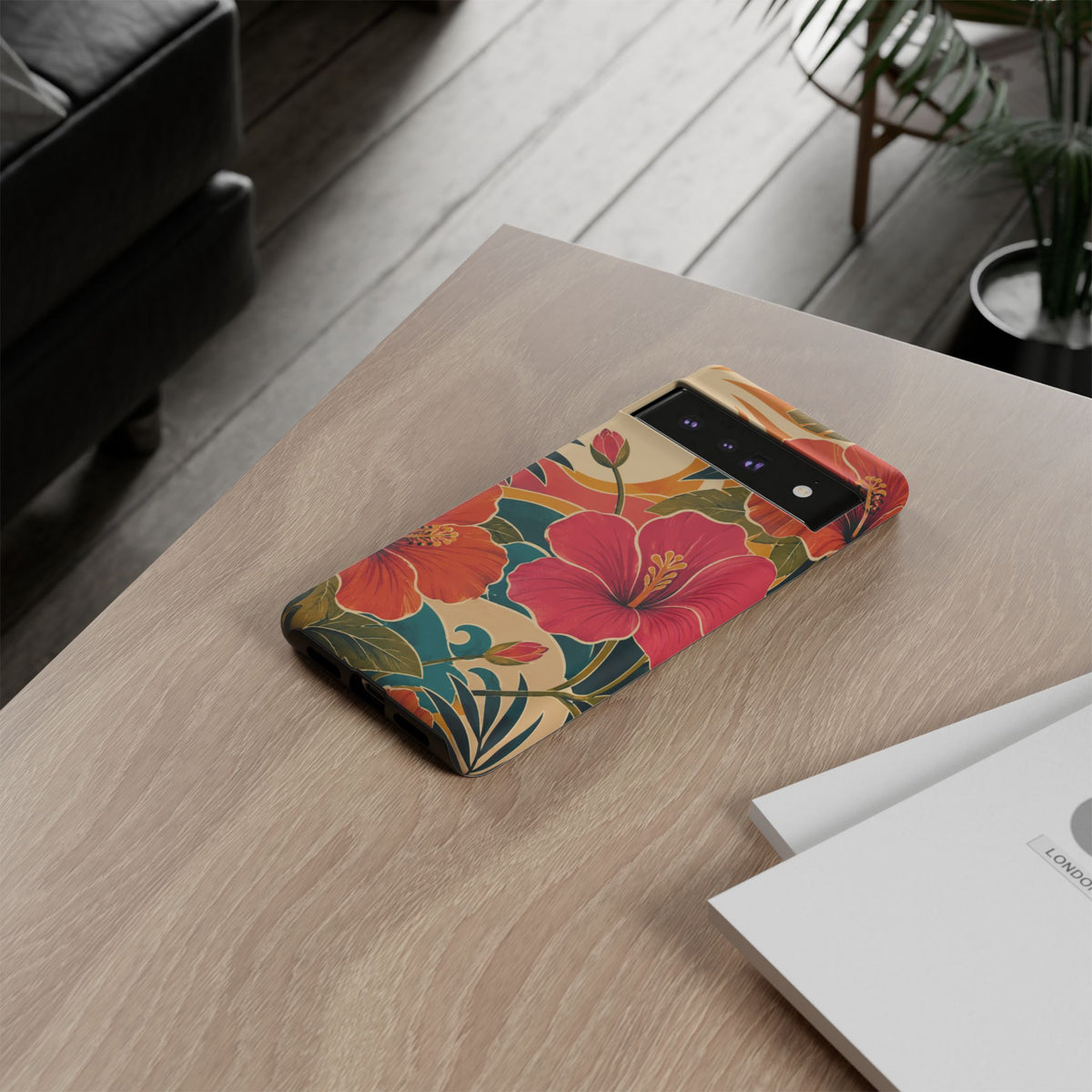 Tropical Floral Tough Phone Case — Sunset Vibes  Protective Cover