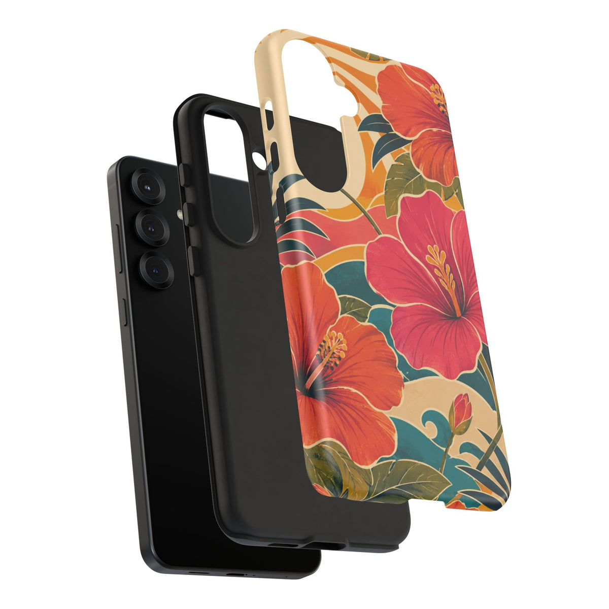Tropical Floral Tough Phone Case — Sunset Vibes  Protective Cover