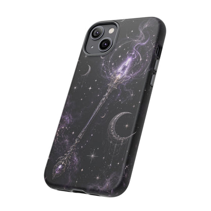 Celestial Magic Wand Phone Case — Mystic Moon & Stars Galaxy Tough Case