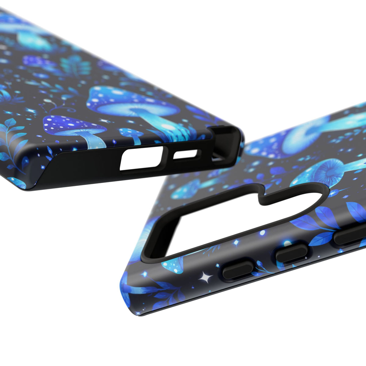 Blue Glowing Mushrooms Phone Case — Psychedelic Fungi Tough Case