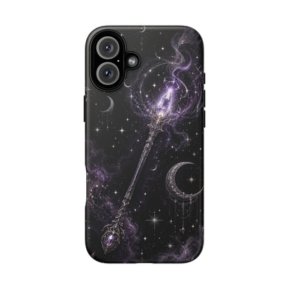 Celestial Magic Wand Phone Case — Mystic Moon & Stars Galaxy Tough Case