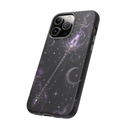Celestial Magic Wand Phone Case — Mystic Moon & Stars Galaxy Tough Case