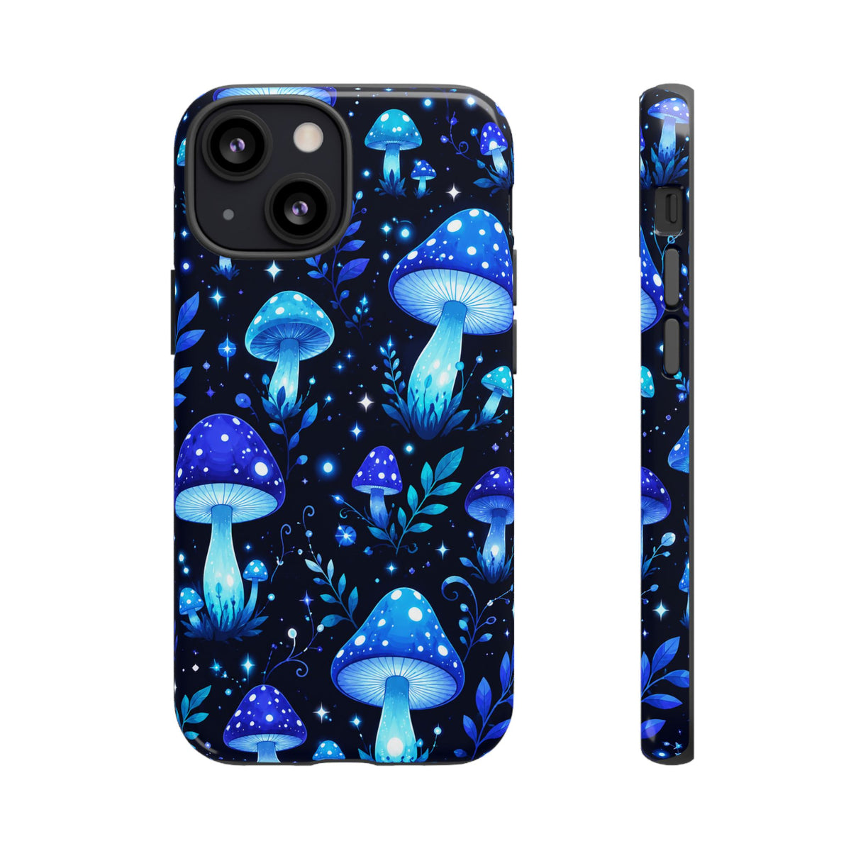 Blue Glowing Mushrooms Phone Case — Psychedelic Fungi Tough Case