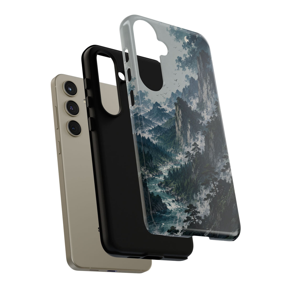 Mountain Landscape Phone Case — Misty Peaks Protective Tough Case