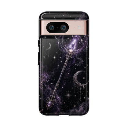 Celestial Magic Wand Phone Case — Mystic Moon & Stars Galaxy Tough Case