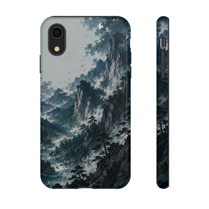 Mountain Landscape Phone Case — Misty Peaks Protective Tough Case