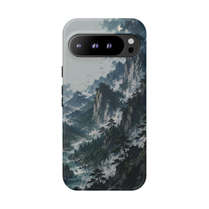 Mountain Landscape Phone Case — Misty Peaks Protective Tough Case