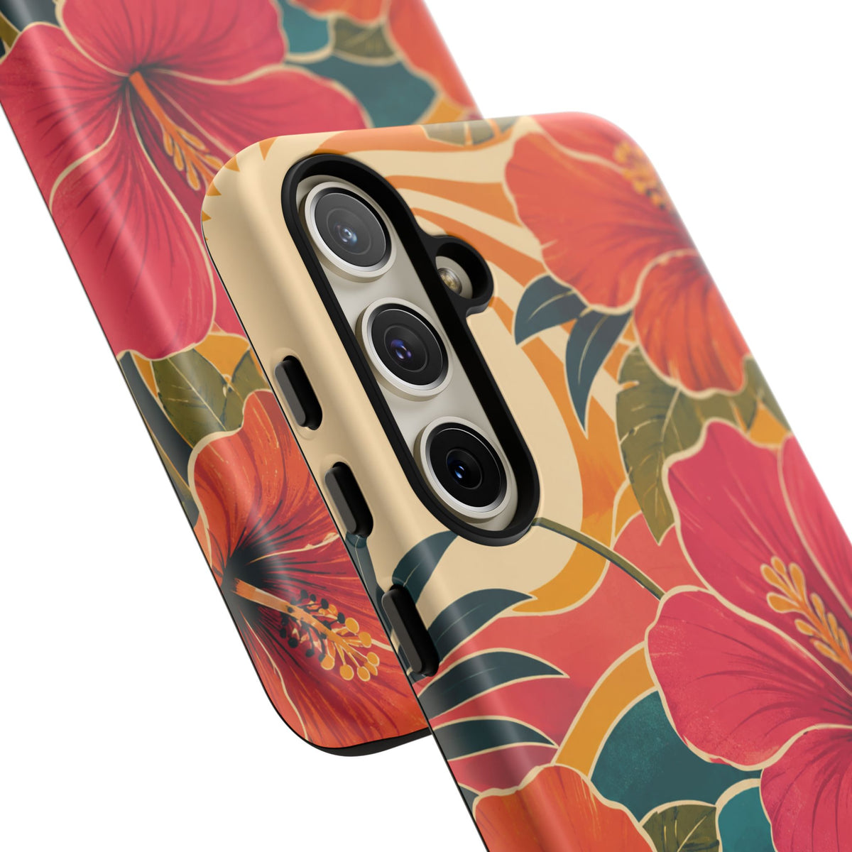 Tropical Floral Tough Phone Case — Sunset Vibes  Protective Cover