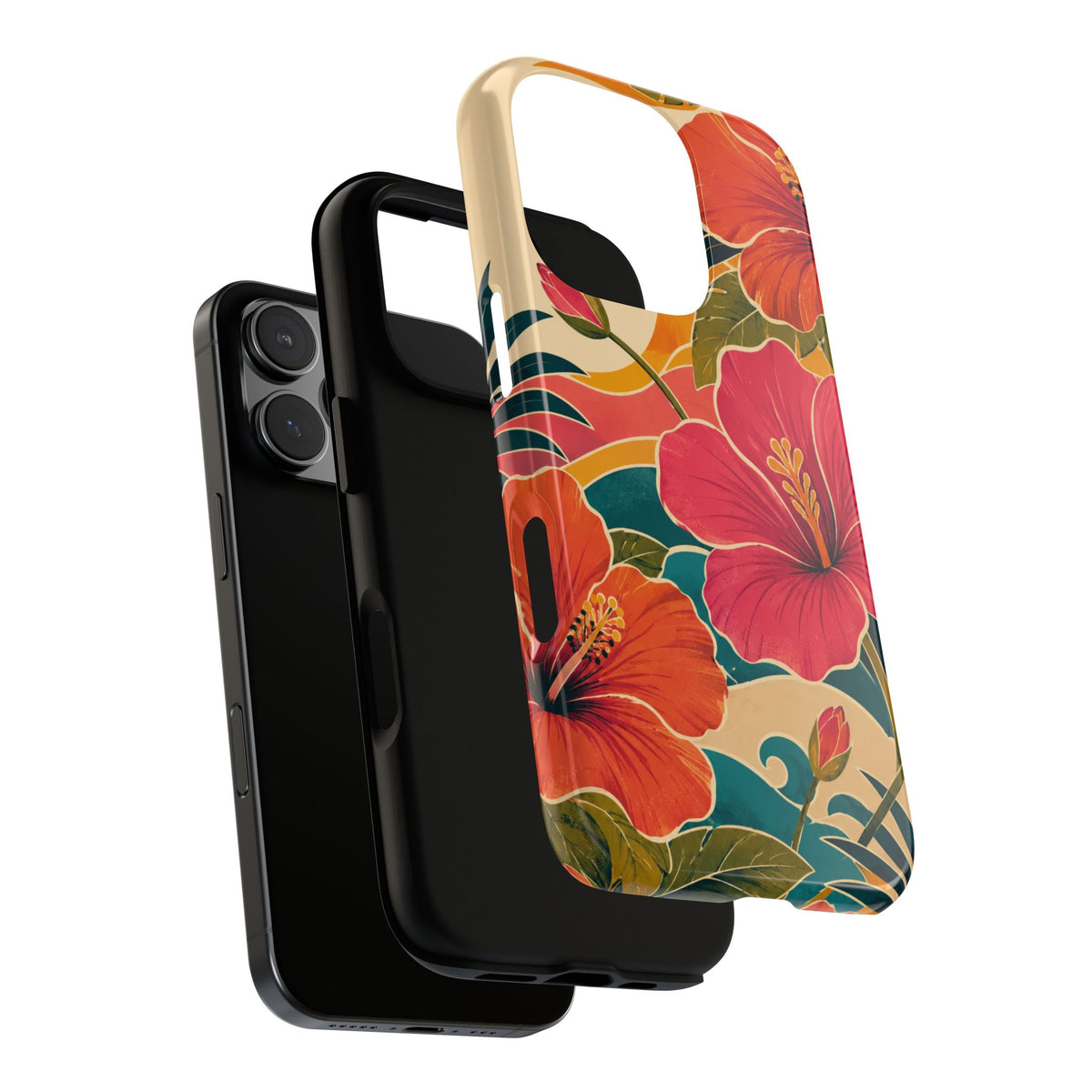 Tropical Floral Tough Phone Case — Sunset Vibes  Protective Cover