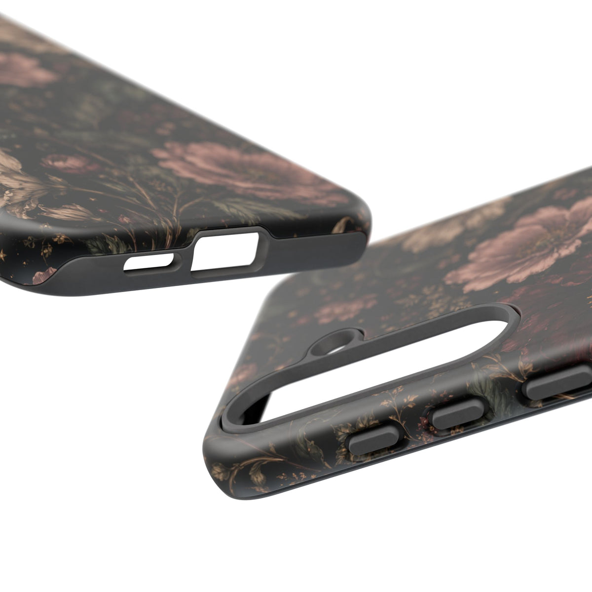 Floral Phone Case — Vintage Dark Botanical Protective Cover