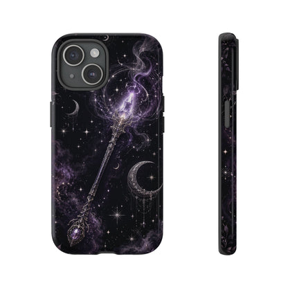 Celestial Magic Wand Phone Case — Mystic Moon & Stars Galaxy Tough Case