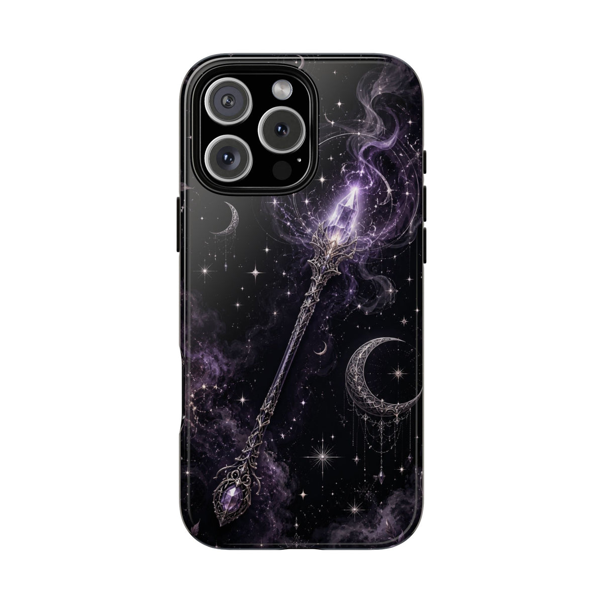 Celestial Magic Wand Phone Case — Mystic Moon & Stars Galaxy Tough Case