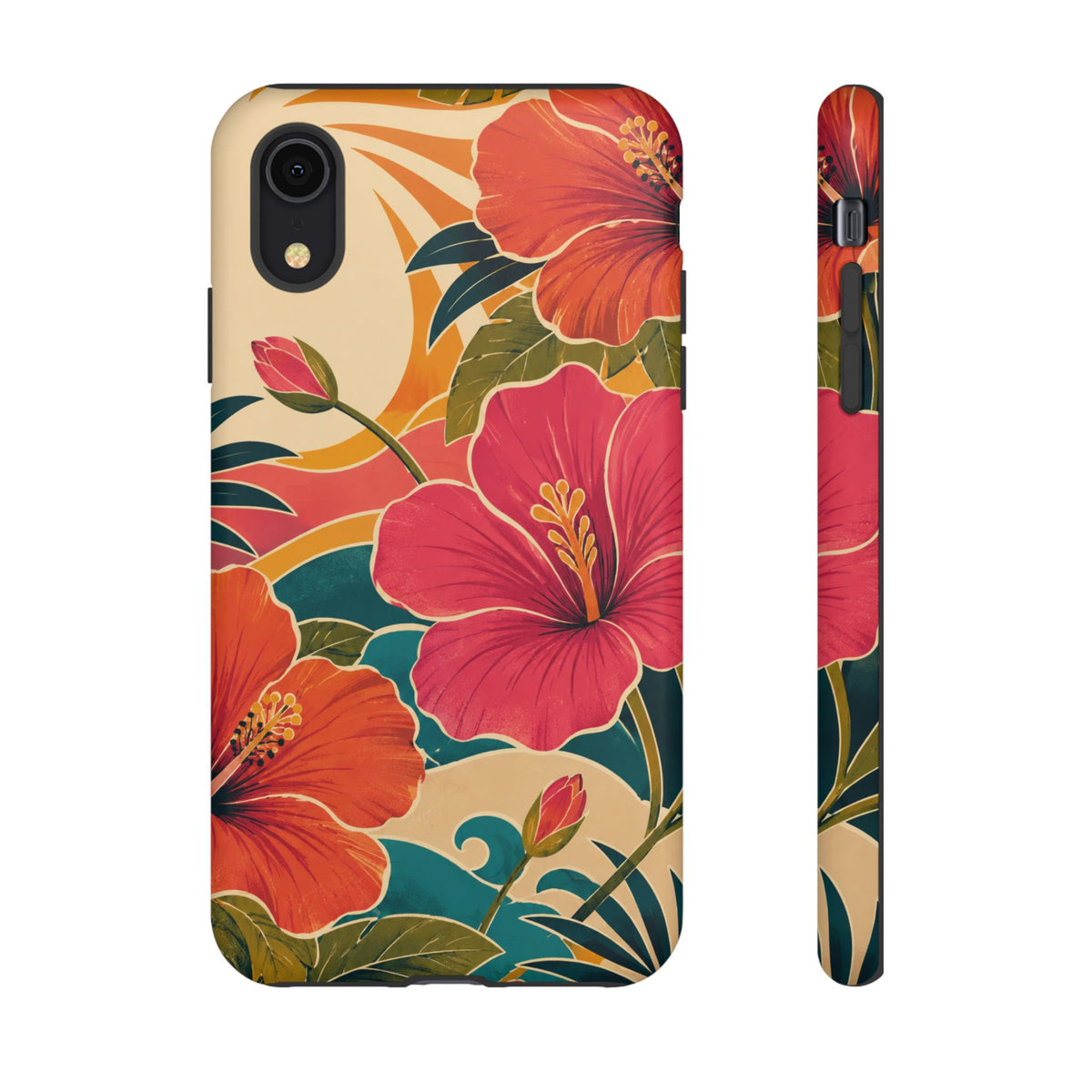 Tropical Floral Tough Phone Case — Sunset Vibes  Protective Cover