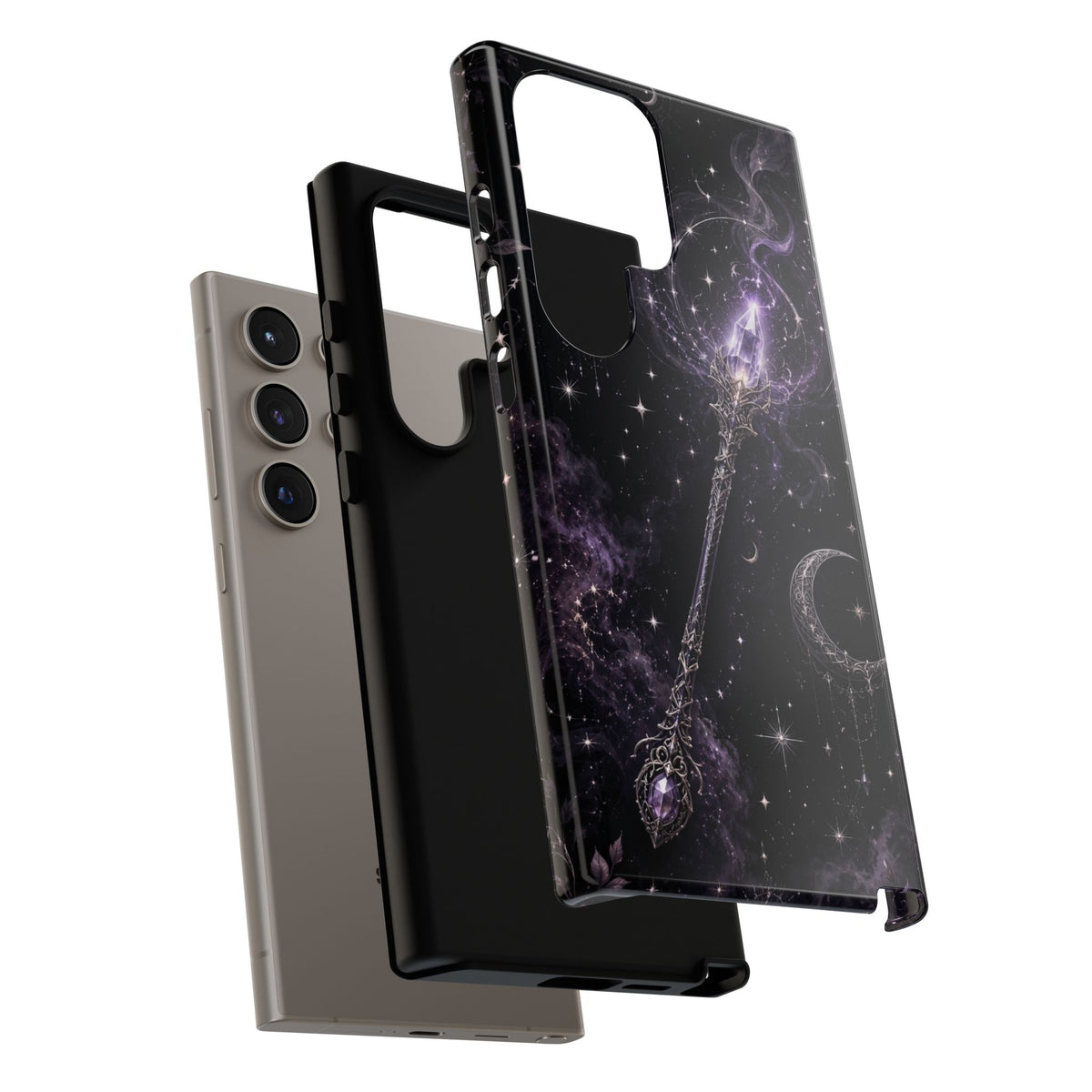 Celestial Magic Wand Phone Case — Mystic Moon & Stars Galaxy Tough Case
