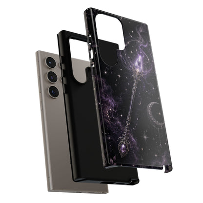 Celestial Magic Wand Phone Case — Mystic Moon & Stars Galaxy Tough Case