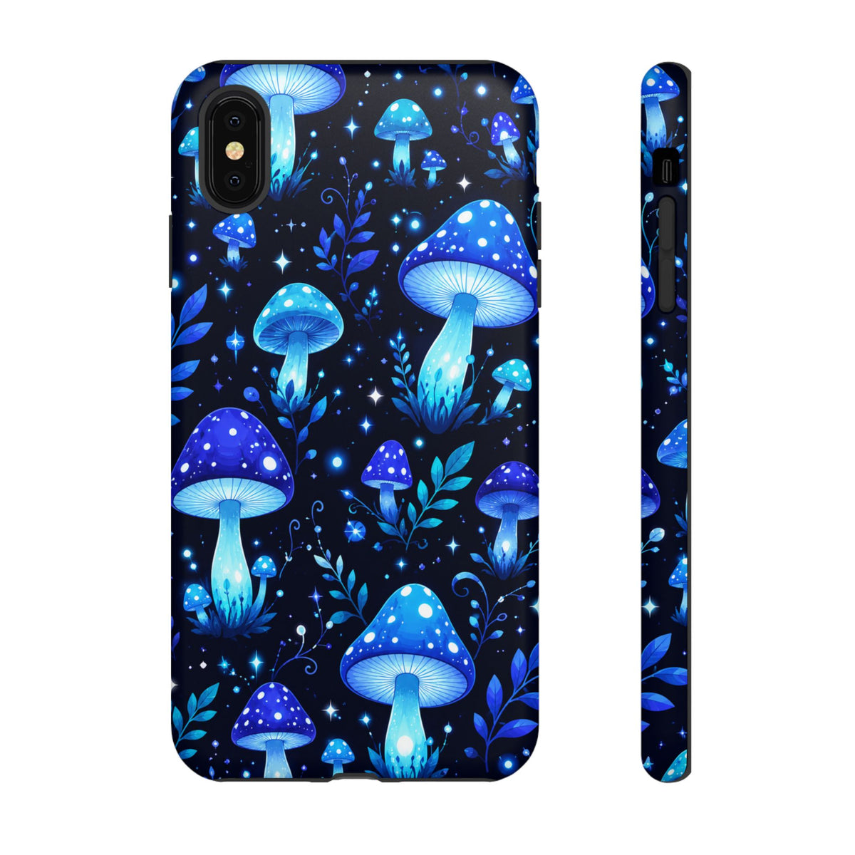 Blue Glowing Mushrooms Phone Case — Psychedelic Fungi Tough Case