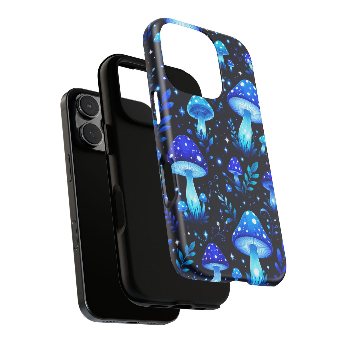 Blue Glowing Mushrooms Phone Case — Psychedelic Fungi Tough Case