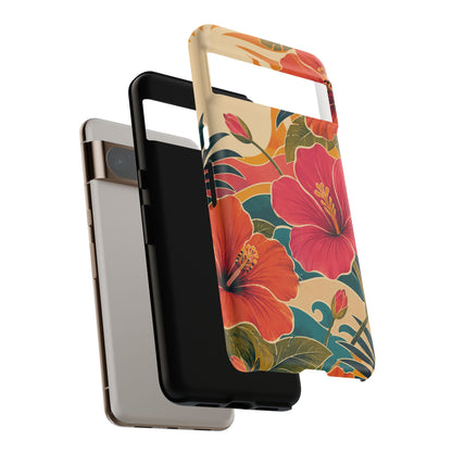 Tropical Floral Tough Phone Case — Sunset Vibes  Protective Cover