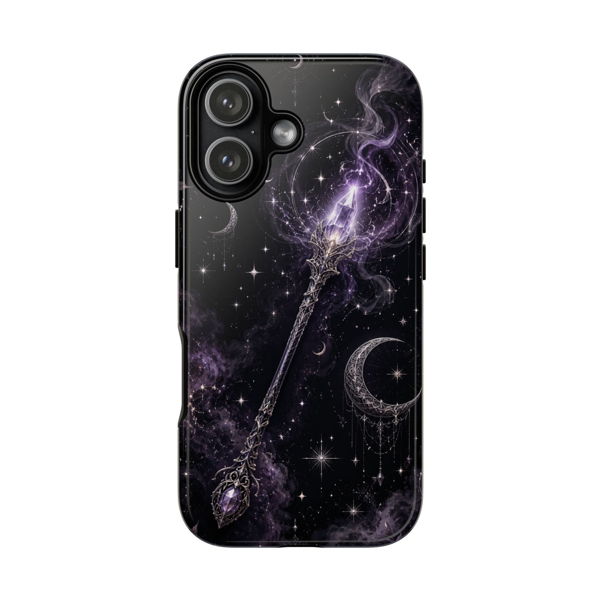 Celestial Magic Wand Phone Case — Mystic Moon & Stars Galaxy Tough Case