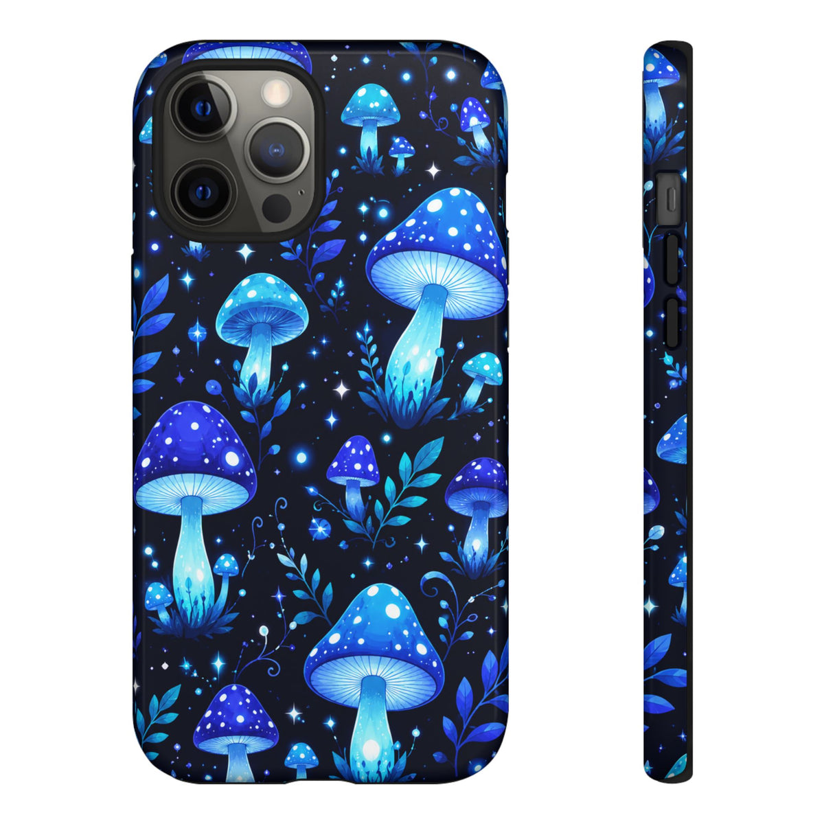 Blue Glowing Mushrooms Phone Case — Psychedelic Fungi Tough Case