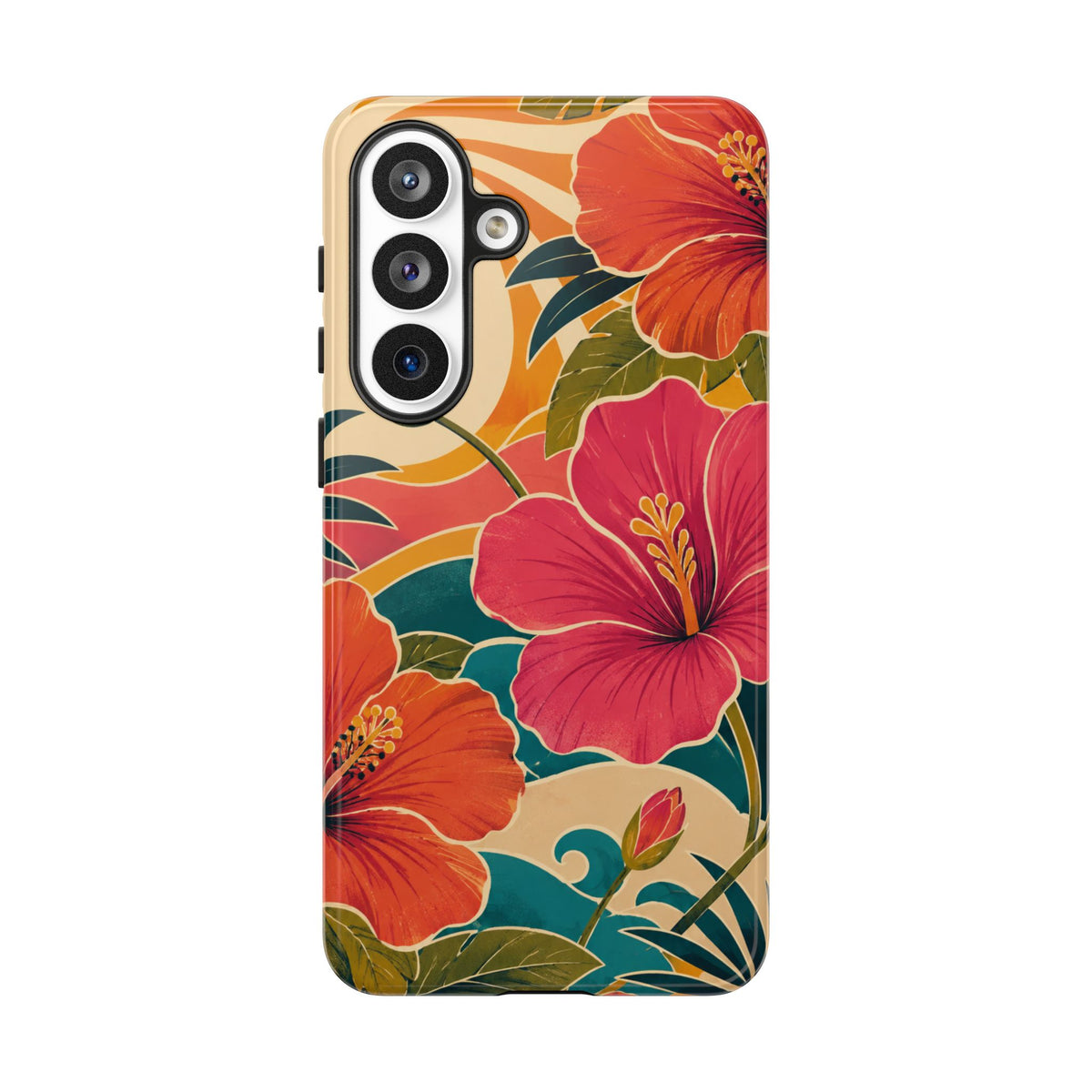 Tropical Floral Tough Phone Case — Sunset Vibes  Protective Cover