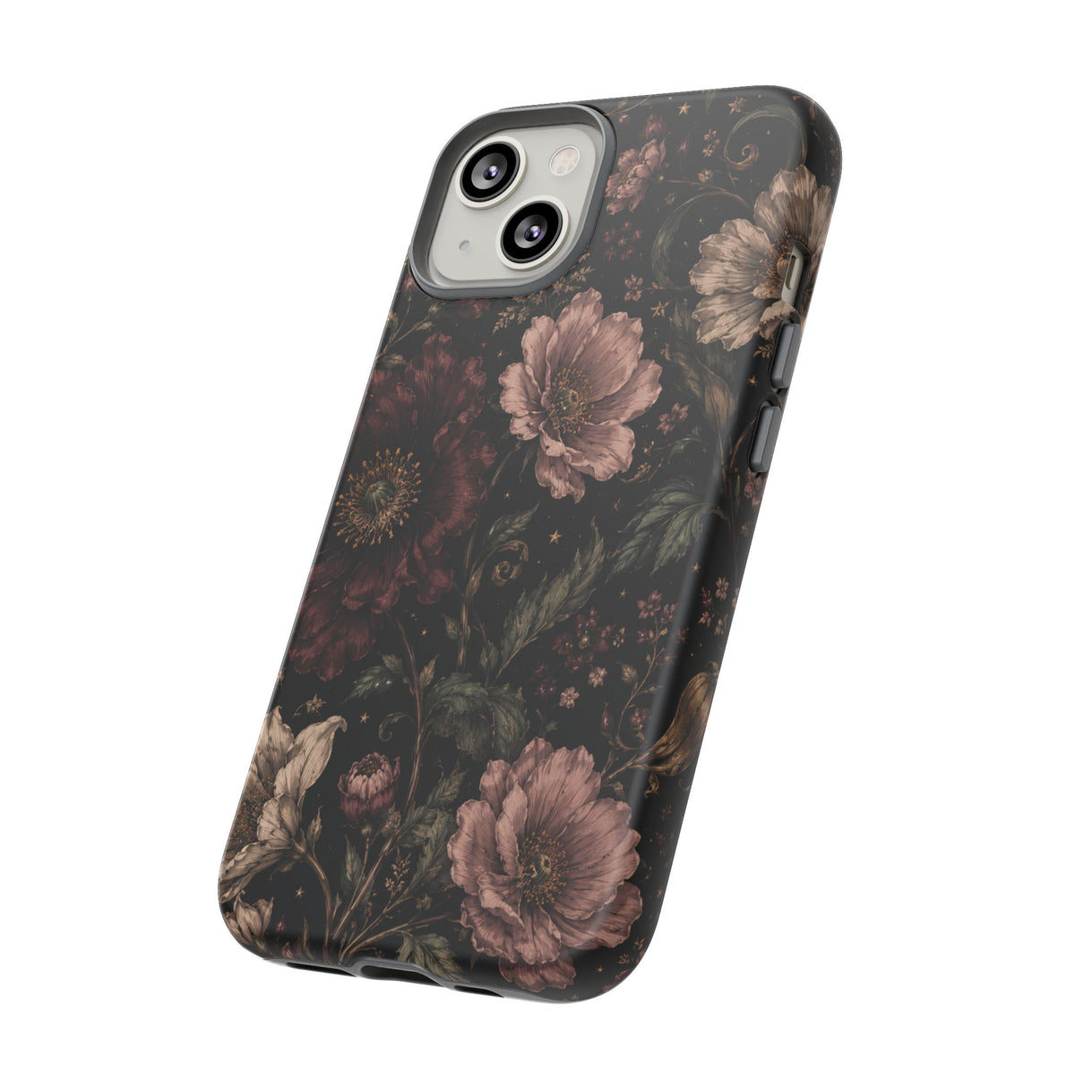 Floral Phone Case — Vintage Dark Botanical Protective Cover