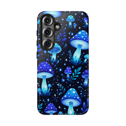 Blue Glowing Mushrooms Phone Case — Psychedelic Fungi Tough Case