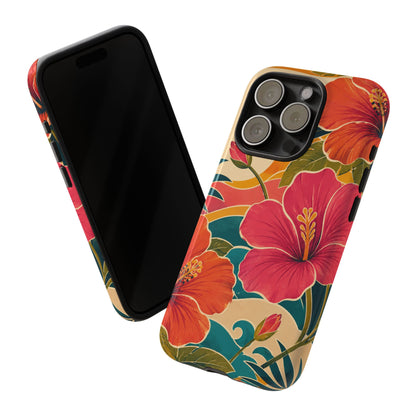 Tropical Floral Tough Phone Case — Sunset Vibes  Protective Cover
