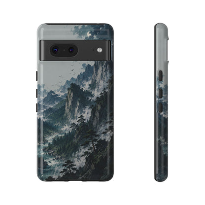 Mountain Landscape Phone Case — Misty Peaks Protective Tough Case
