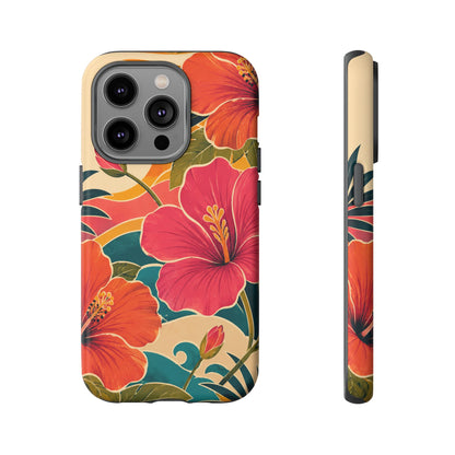 Tropical Floral Tough Phone Case — Sunset Vibes  Protective Cover
