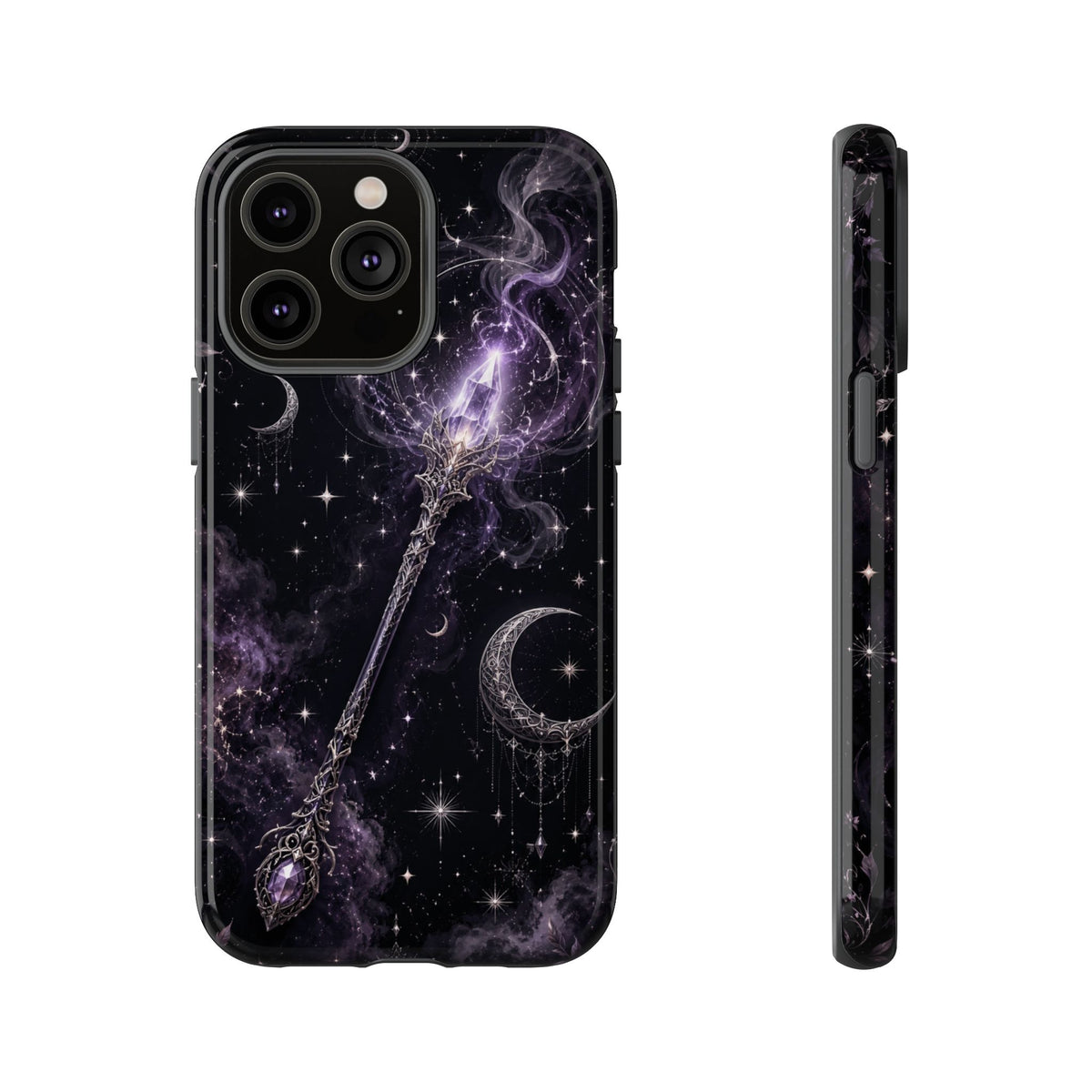 Celestial Magic Wand Phone Case — Mystic Moon & Stars Galaxy Tough Case