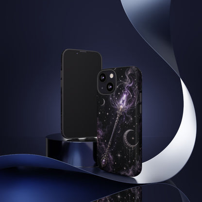 Celestial Magic Wand Phone Case — Mystic Moon & Stars Galaxy Tough Case