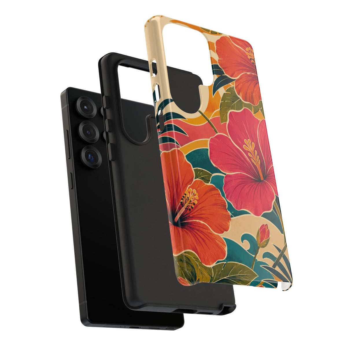 Tropical Floral Tough Phone Case — Sunset Vibes  Protective Cover