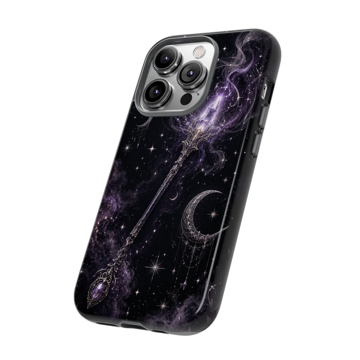 Celestial Magic Wand Phone Case — Mystic Moon & Stars Galaxy Tough Case