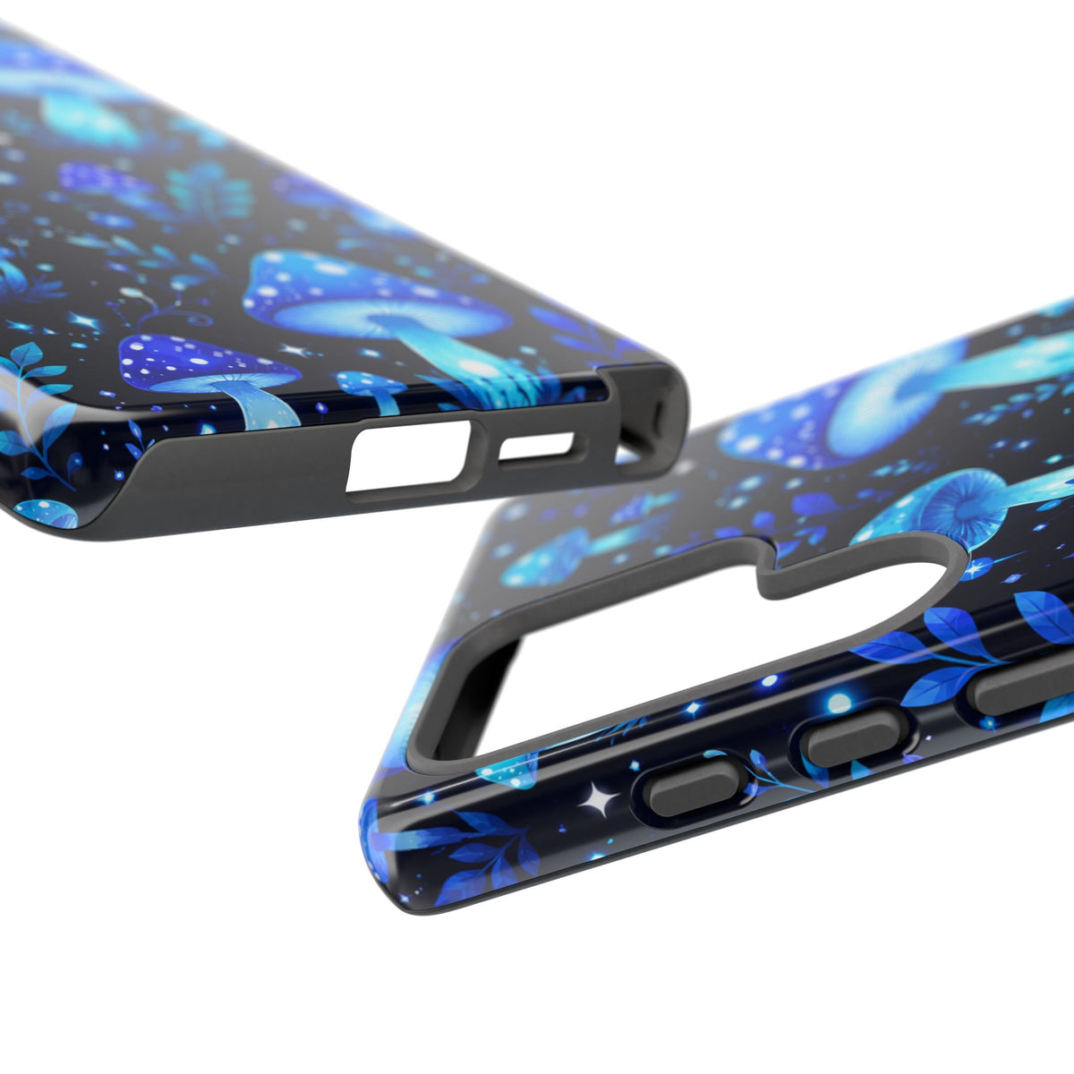 Blue Glowing Mushrooms Phone Case — Psychedelic Fungi Tough Case