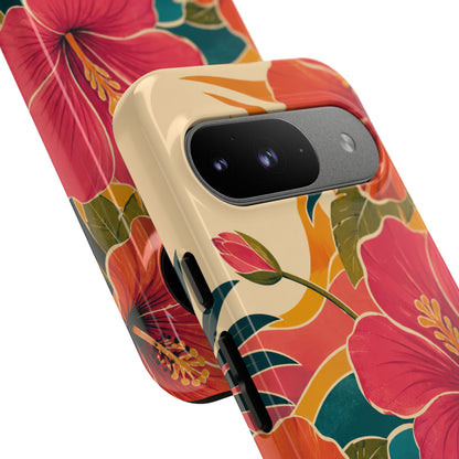 Tropical Floral Tough Phone Case — Sunset Vibes  Protective Cover