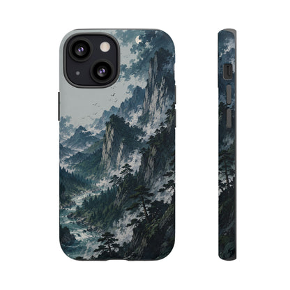 Mountain Landscape Phone Case — Misty Peaks Protective Tough Case