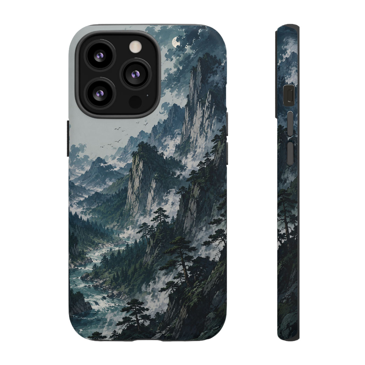 Mountain Landscape Phone Case — Misty Peaks Protective Tough Case