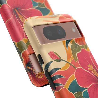 Tropical Floral Tough Phone Case — Sunset Vibes  Protective Cover