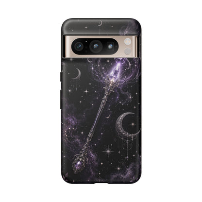 Celestial Magic Wand Phone Case — Mystic Moon & Stars Galaxy Tough Case