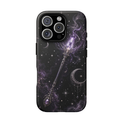 Celestial Magic Wand Phone Case — Mystic Moon & Stars Galaxy Tough Case