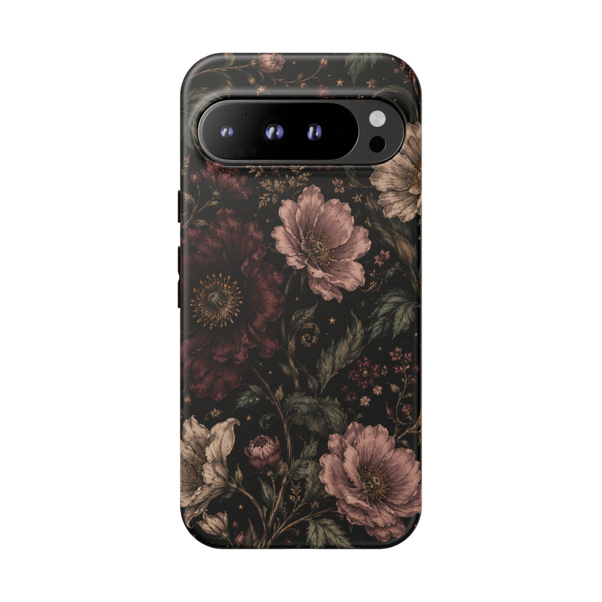 Floral Phone Case — Vintage Dark Botanical Protective Cover
