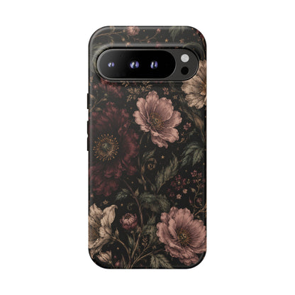 Floral Phone Case — Vintage Dark Botanical Protective Cover
