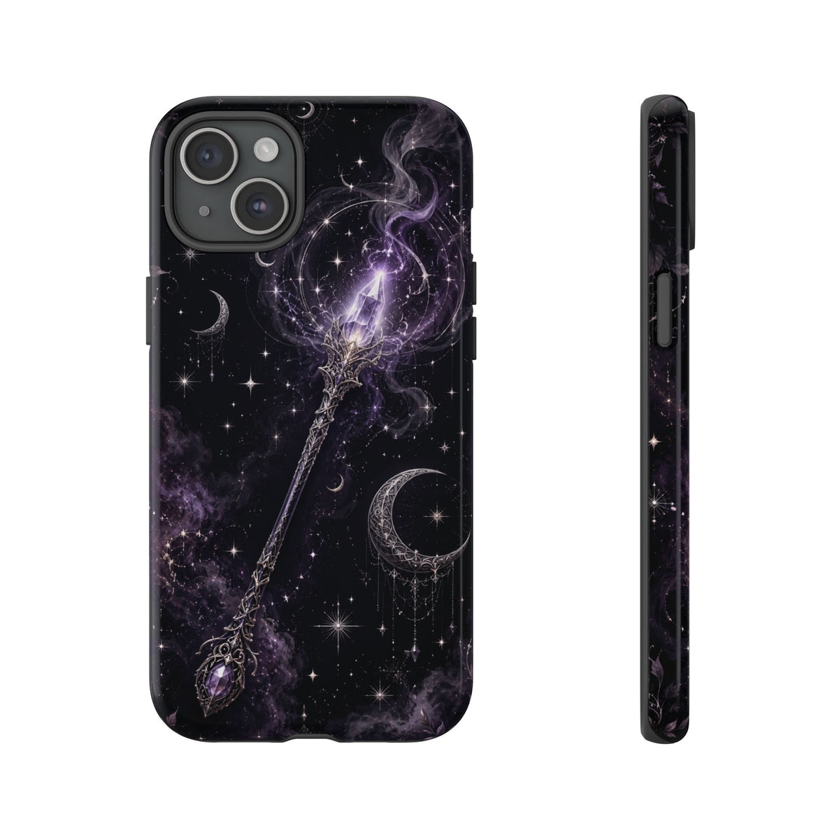 Celestial Magic Wand Phone Case — Mystic Moon & Stars Galaxy Tough Case