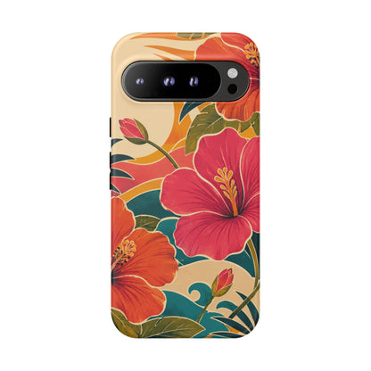 Tropical Floral Tough Phone Case — Sunset Vibes  Protective Cover