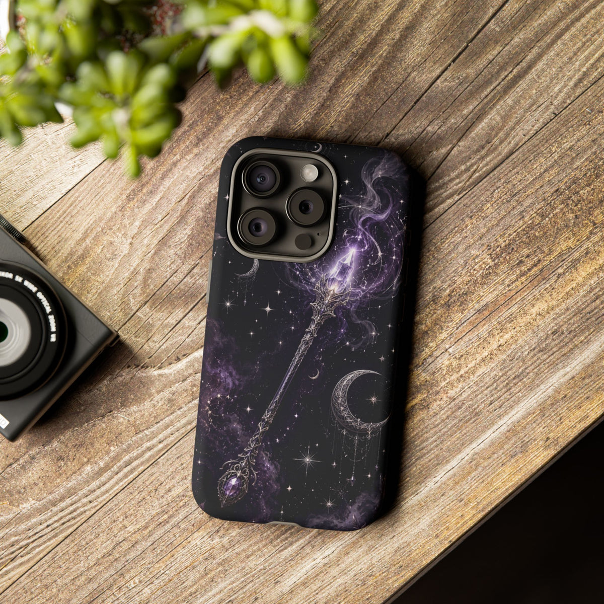Celestial Magic Wand Phone Case — Mystic Moon & Stars Galaxy Tough Case