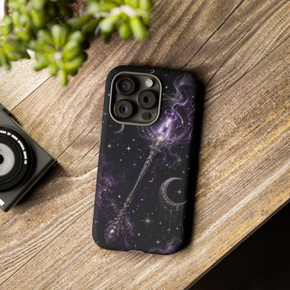 Celestial Magic Wand Phone Case — Mystic Moon & Stars Galaxy Tough Case